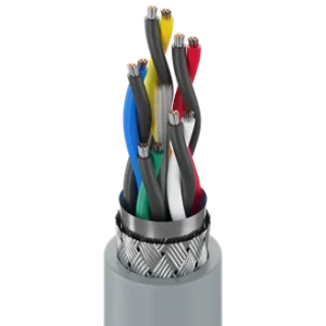 RS-485 2 Pair 24AWG (7x32) Tinned Copper PE Insulation Overall Beldfoil+Tinned Copper Braid(90%) Shield PVC Outer Jacket CM Control Data Power Cable