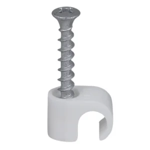 Screw Cable Clip PH2 Screw Round Lead 10-14 White