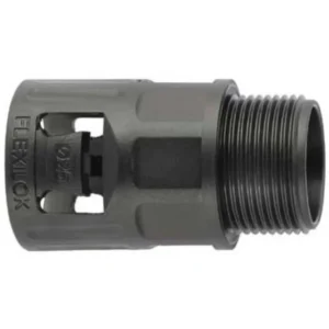 Connector Straight Fixed External Thread M50 Black