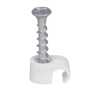 Screw Cable Clip PH2 Screw Round Lead 7-10 White