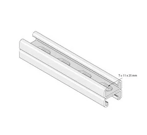 D Channel Back 2 Back 2 x 21mm x 41mm Plain Pre Galvanised Steel {3M}