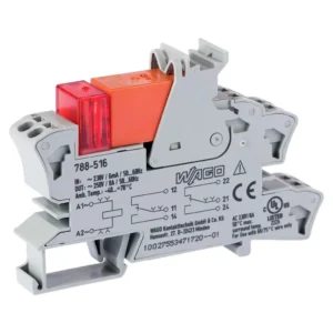 Wago Relay Module Nominal Input Voltage: 230 VAC 2 Changeover Contacts Limiting Continuous Current: 8 A Red Status Indicator Module Width: 15 Mm 2,50 Mm Gray