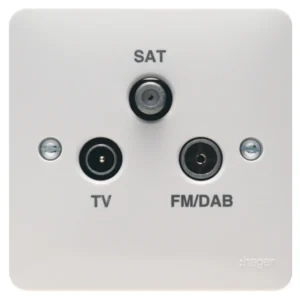 Socket Triplex TV & FM/DAB & Satellite White