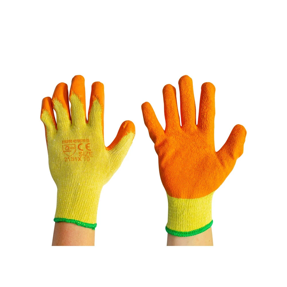 Orange Latex Grip Glove Size 9