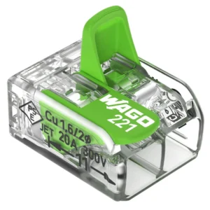 Wago 32A 450V 4kV 4mm Splicing 2 Way Compact Complete With Levers Clear Connector