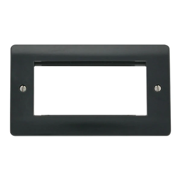 Front Plate 2 Gang 4 New Media Aperture Anthracite Grey - Image 2