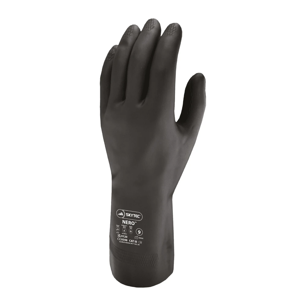 Skytec Nero Chemical Resistant Heavy Duty Gloves Black - L
