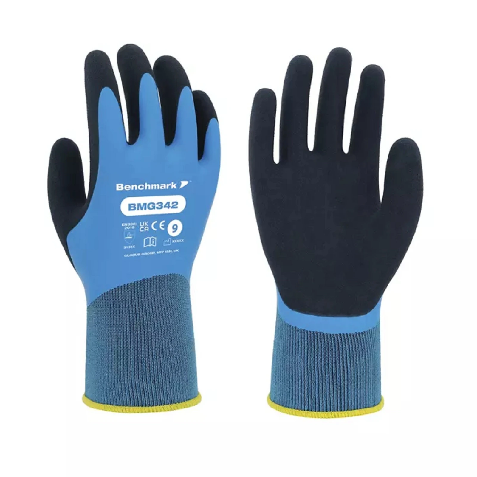 Benchmark BMG342 Multi-Purpose Latex Coated Gloves Blue - M - Image 2