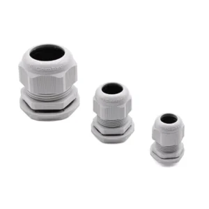 M25 x 1.5mm Thread Size Polyamide Pa6.6 Standard Factory Fitted Cable Gland With Locknuts With Collar Light Grey