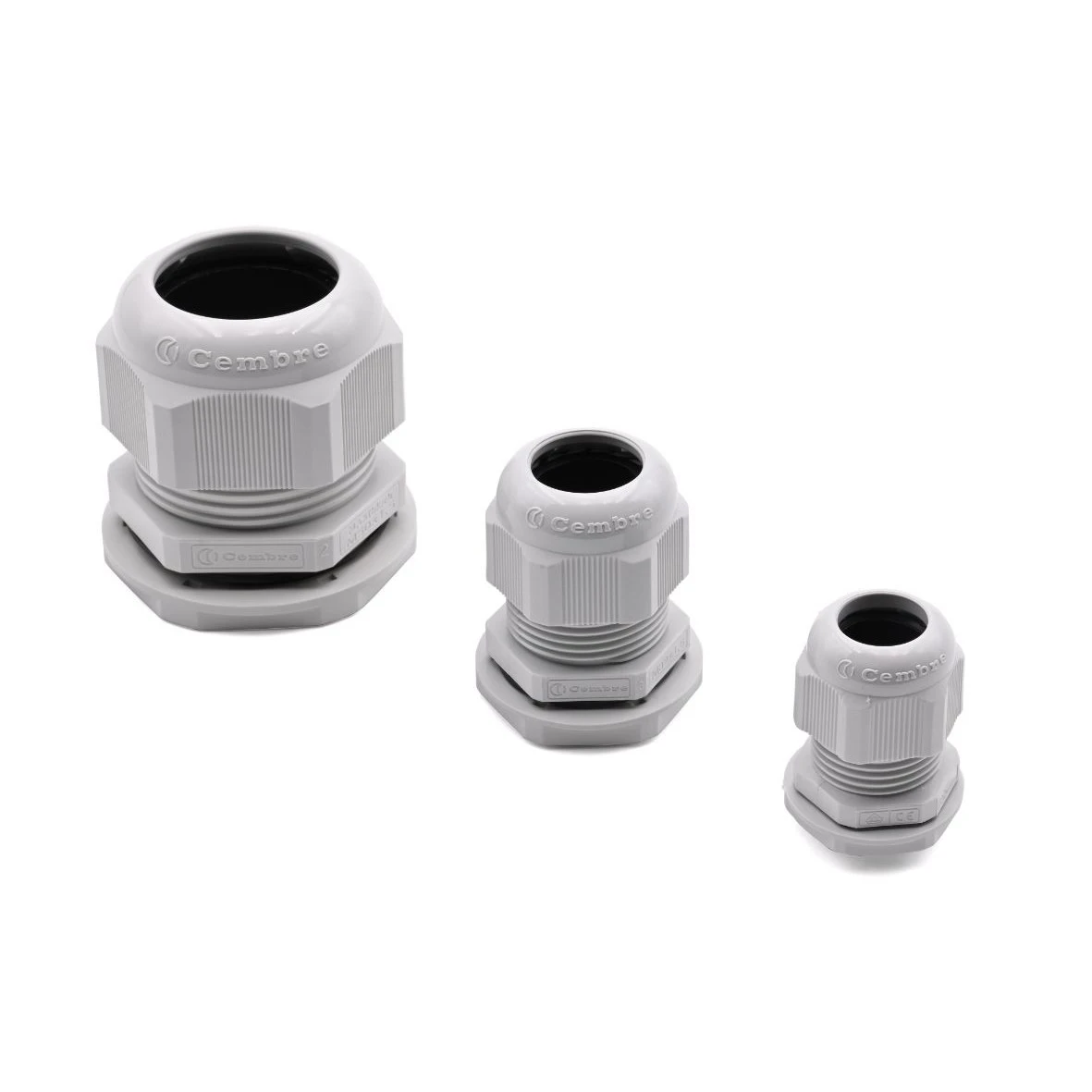 M25 x 1.5mm Thread Size Polyamide Pa6.6 Standard Factory Fitted Cable Gland With Locknuts With Collar Light Grey