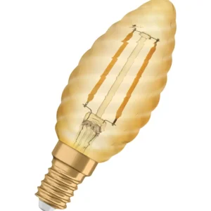 Osram Vintage 1906 Classic BW 12 Filament 1.5W 824 2400K Gold E14 Mini Candle LED Lamp