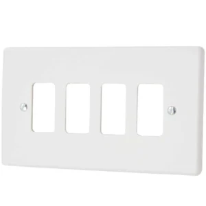 Frontplate 4 Gang Flush 146mm x 86mm White