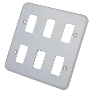 Rockergrid Frontplate 6 Gang Surface Birch Grey