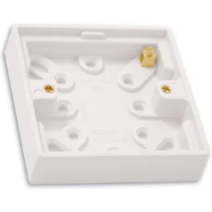 Volex 1 Gang Moulded Surface Installation Box With Earth Terminal 20mm Depth