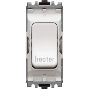Grid Switch 1 Way DP Heater 20A White