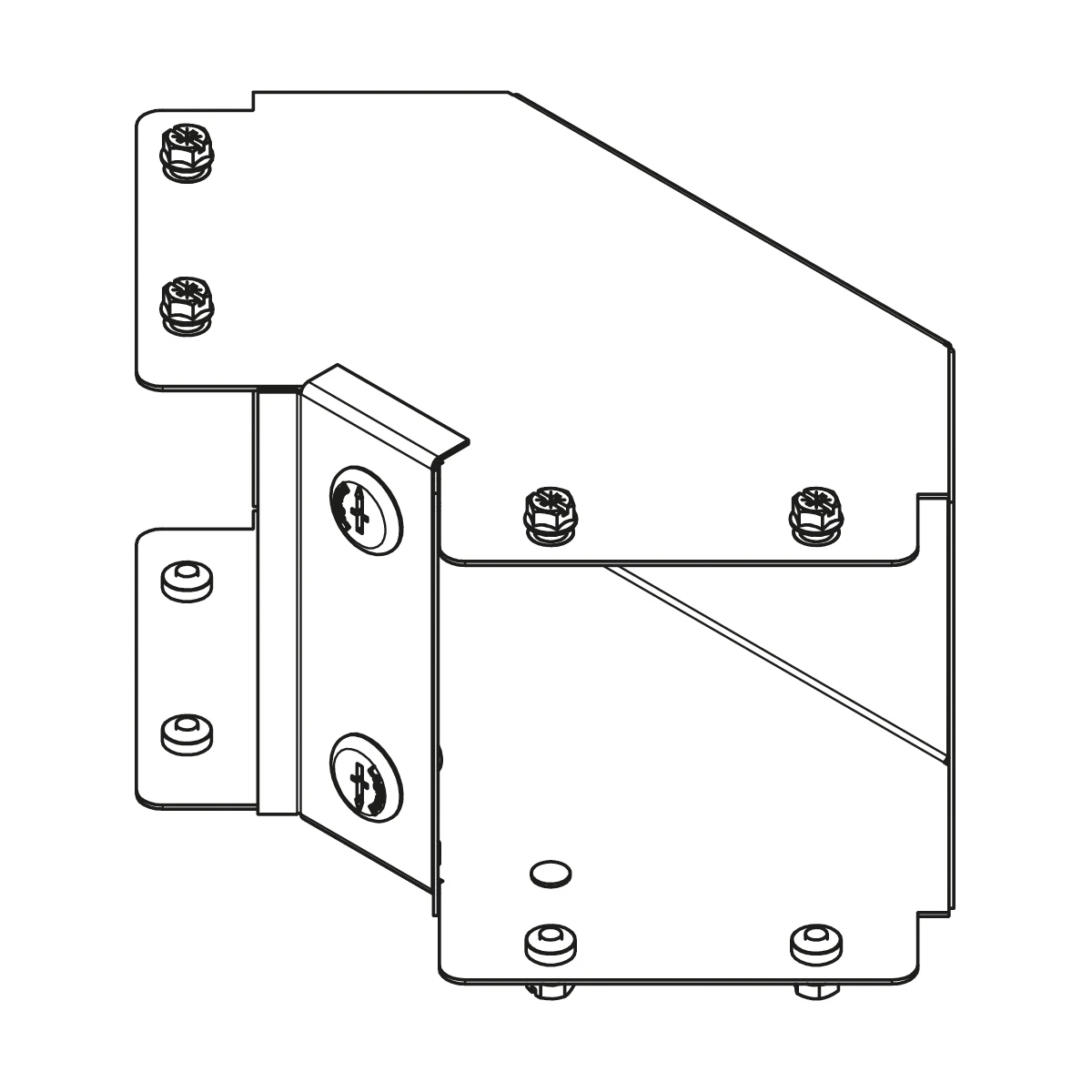 Legrand Bend 90° Angle 1Compartment Inside Lid 100 x 100mm Pre-Galvanised Steel Gusset - Image 4