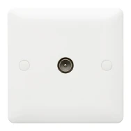 Outlet Tv 1 Gang Single Male White Non-Isolated