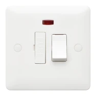 Connection Unit 1 Gang Switched Fused 13A White Neon