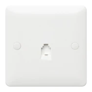 Socket Telephone 1 Gang RJ11 4 Wire White