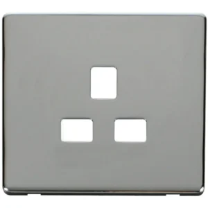 Front Plate 1 Gang Socket 13A Chrome