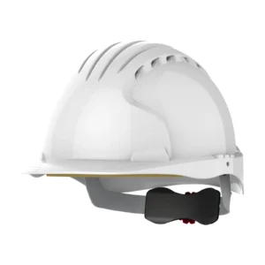 JSP White Vented Wheel Ratchet EVO 5 Olympus Global Standards Hard Hat