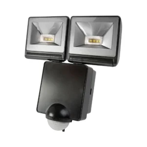 2 x 8W Energy Saver PIR LED Floodlight 185 x 165 x 65mm Black