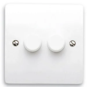 Dimmer Switch 2 Gang 2 Way 2X250W White