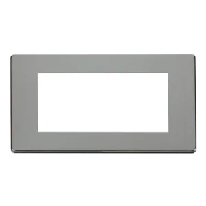 Front Plate 2 Gang 4 Media Module Chrome