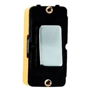 Insert Rocker 1 Gang 2 Way 10A Satin Steel/Black