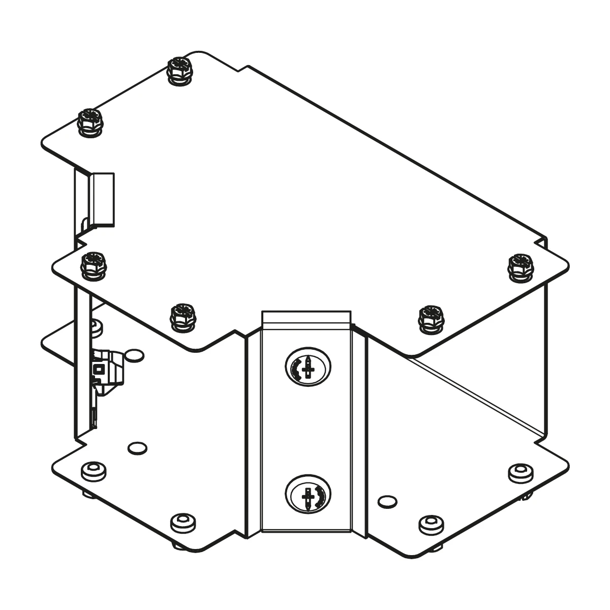 Legrand Tee 1 Comp Inside Lid Gusset 100X100mm Steel Pre-Galvanised IP30 - Image 4