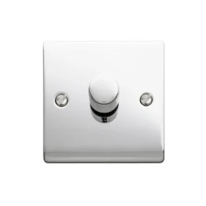 Designa 22DIM4001 1 Gang 2 Way 400W Push Dimmer Switch Polished Chrome