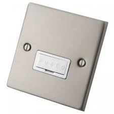 Satin Stainless 13A Unswitched Fused Connection Unit Spur White