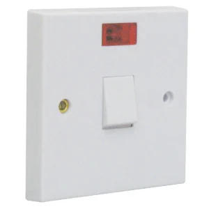 Essentials 11S20L 20A 1 Gang Double Pole Switch White With Neon Indicator