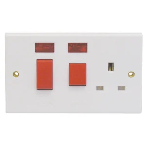 Essentials 11CC45SS1L 45A Double Pole Switched Cooker Control Unit White With Neon