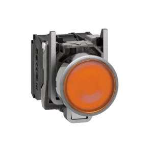 Orange Flush Complete Illum Pushbutton 22 Spring Return 1No+1NC 24V