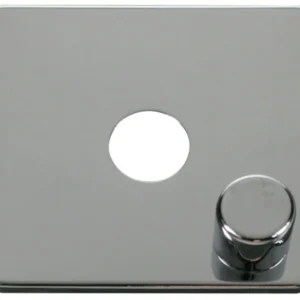 Polished Chrome 1 Gang Dimmer Switch Cover Plate & Control Button
