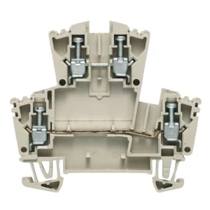 2.5mm² 2-Tier Feed-Through Terminal Block 32A 30-12AWG 400V Brown