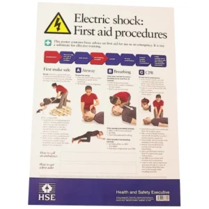 A3 297x420mm Laminated Electric Shock Notice HSE Official Poster