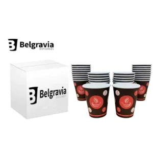 Belgravia 10oz Red Paper Cups box of 20 sleeves (50 cups per sleeve)