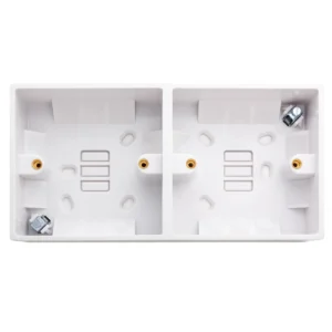 Essentials 11P228D 2x1 Gang 28mm Pattress Surface Back Box White