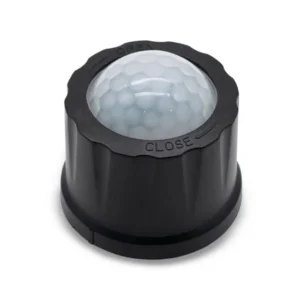 Matt Black Passive Infra-Red Motion Sensor With Daylight Threshold Switch