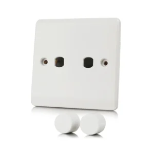 Designa 21DPLATE2 2 Gang Dimmer Plate Only and Knob Set White