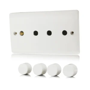 4 Gang Dimmer Plate Only And Knob Set White