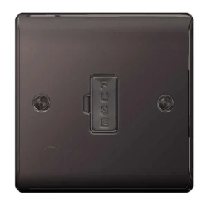 Nexus Metal Black Nickel 13A Unswitched With Cable Outlet Fused Connection Unit
