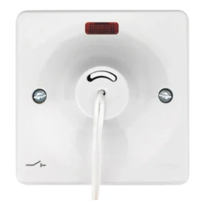Hager Sollysta Ceiling Switch DP Isolating c/w Neon 50A 86 x 54.8 x 86mm White Urea