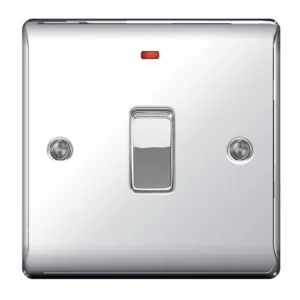 BG Nexus NPC31 Polished Chrome Switch Double Pole With Neon 20A Chrome