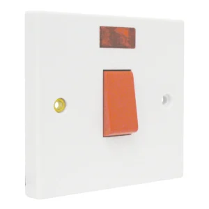 Essentials 11S451L 1 Gang 45A Double Pole Switch White With Neon