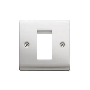 Designa 23FACE1MOD 1 Gang 1 Euro Module Grid Plate Satin Steel
