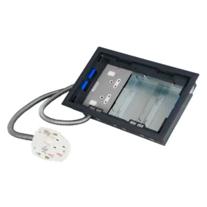 Electrak Floorbox 3 Compartment 3m 2 x 2 Gang Switched Socket
