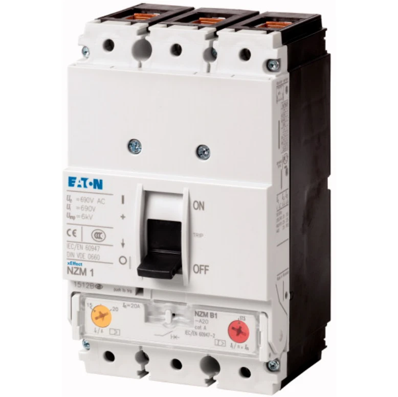 Eaton MCCB Moeller Series Nzm Circuit breaker, 3 Pole, 80A, Type C, Frame 1, A80